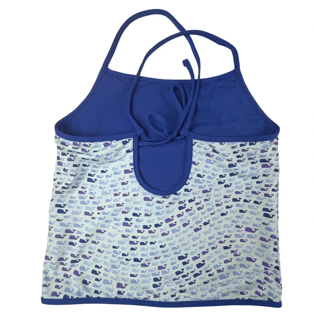 Vineyard Vines Girls 3-Piece Swim Set Blue Whale Print Tankini Rash Guard L 14